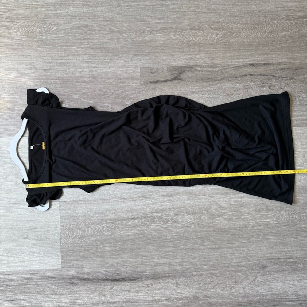 New Glampunch Black Ruched Sleeveless Bodycon Midi Dress Women’s S - Picture 7 of 8